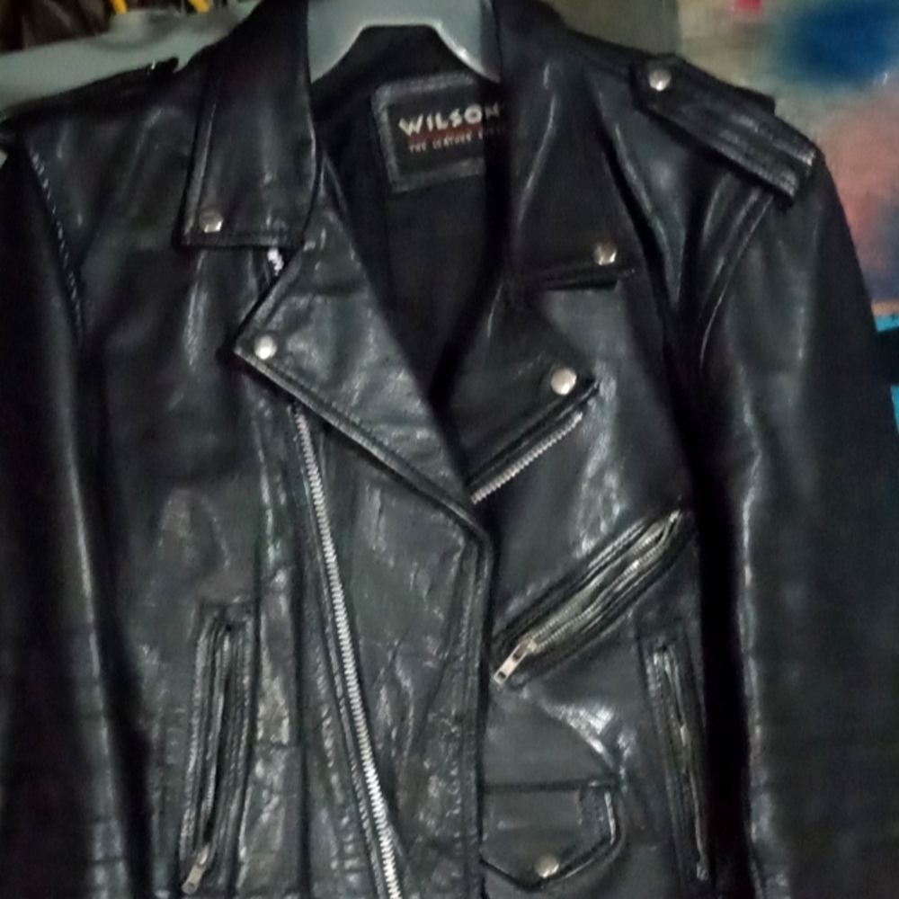 Vintage leather biker jacket